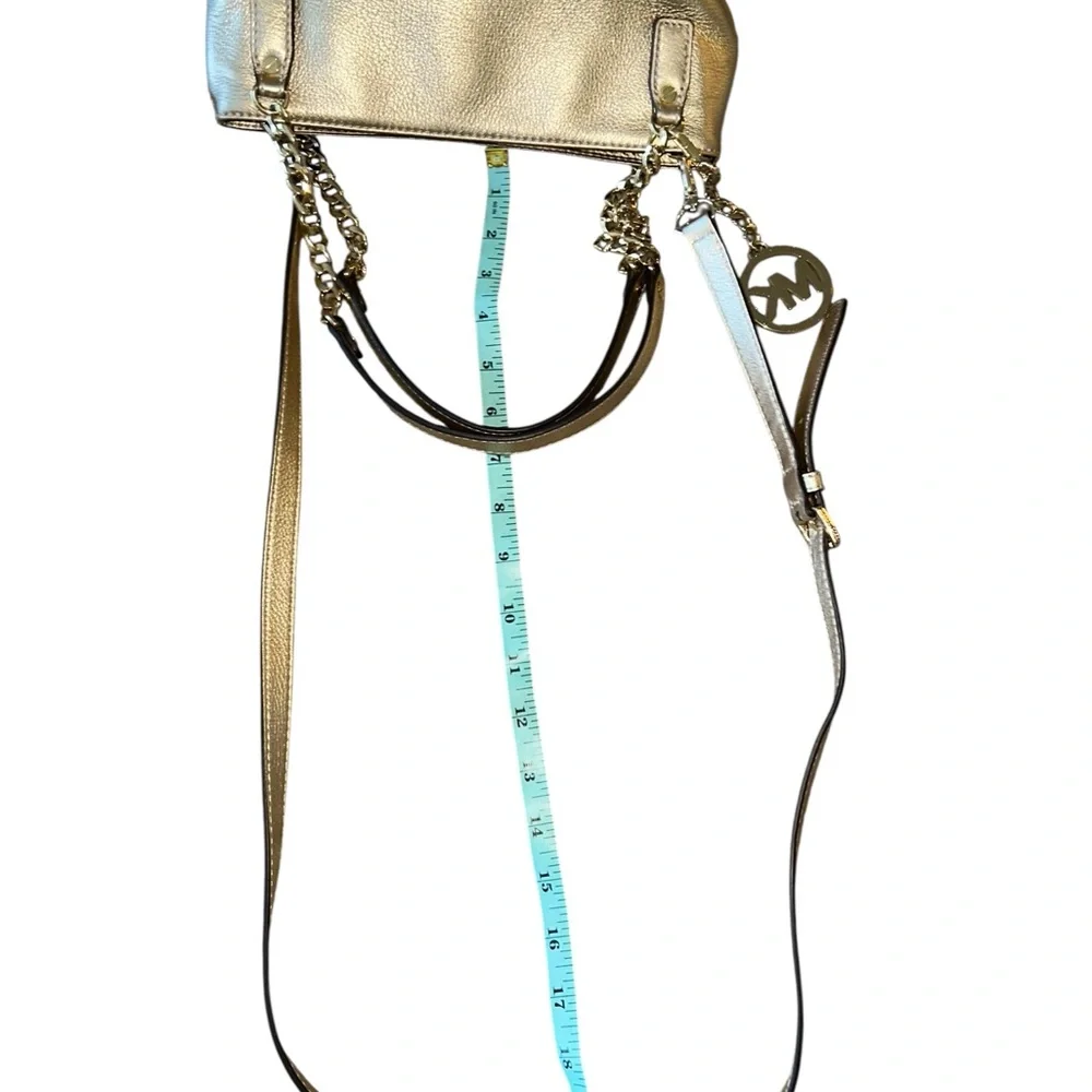 Michael Kors Gold and Beige Handbag